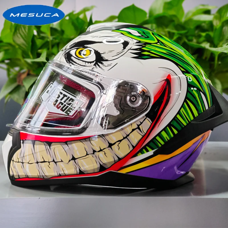 

Suitable for motorcycle helmet full duplex anti fog locomotive running helmet full helmet big tail