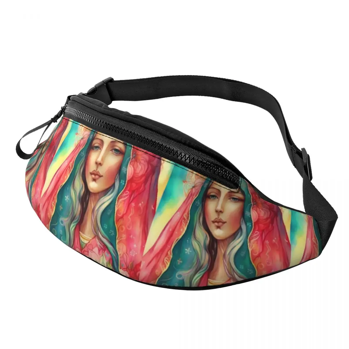

Virgin Mary Waist Bag Christian Mother Climbing Ladies Waist Pack Polyester Picture Bag