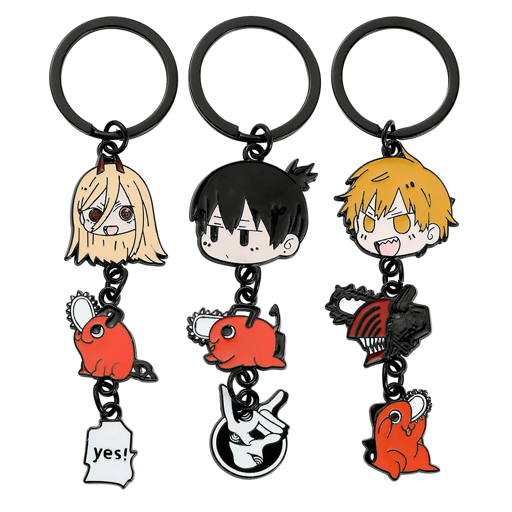 

Anime Chainsaw Man Metal Keychain Denji Pochita Makima Hayakawa Aki Gesture Cartoon Characters Key Chain for Men Trinket Gift