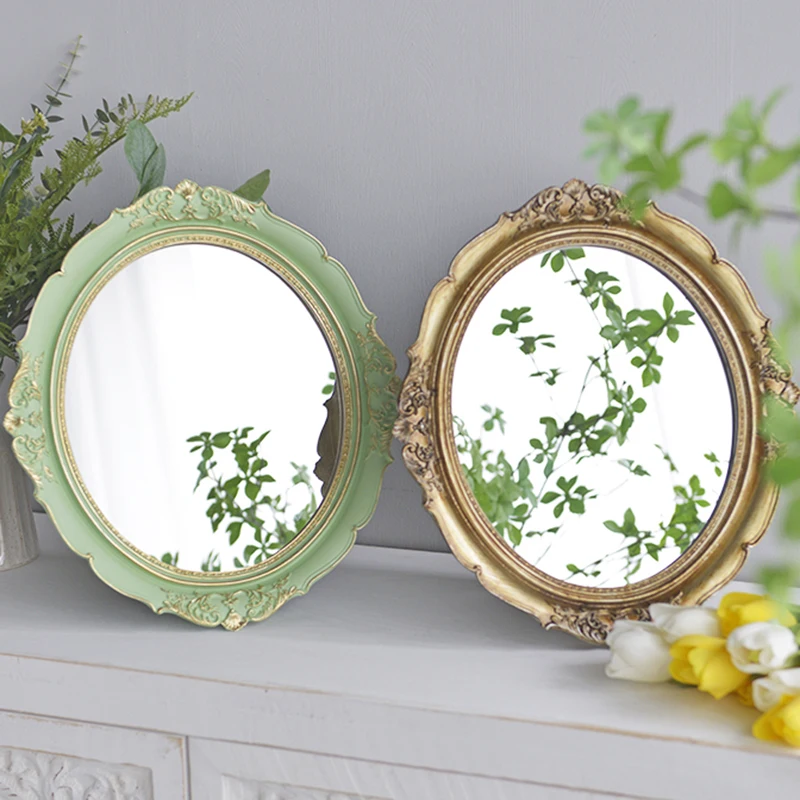 

Makeup Mirror Gold Frame Nordic Aesthetic Macrame Girls Round Korean Luxury Boho Hallway Mirror Bathroom Spiegel Home Decoration