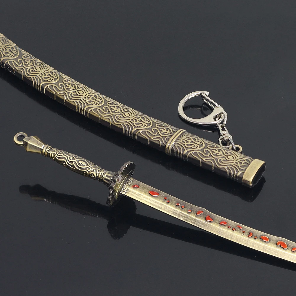 

22 см кольцо Elden мечи оружие Метрическая руда лезвие брелок с рисунком из игры модель Реплика нож-бабочка японская королевская Катана игрушк...