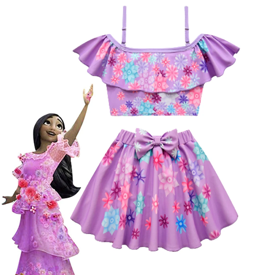 Купальник детский летний из 2 предметов с рюшами и воланом |