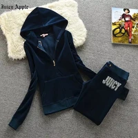 juicy apple tracksuit women autumn winter two piece set hoodie sweatshirt sweatpants sport 2 pieces set jogging suit fashion