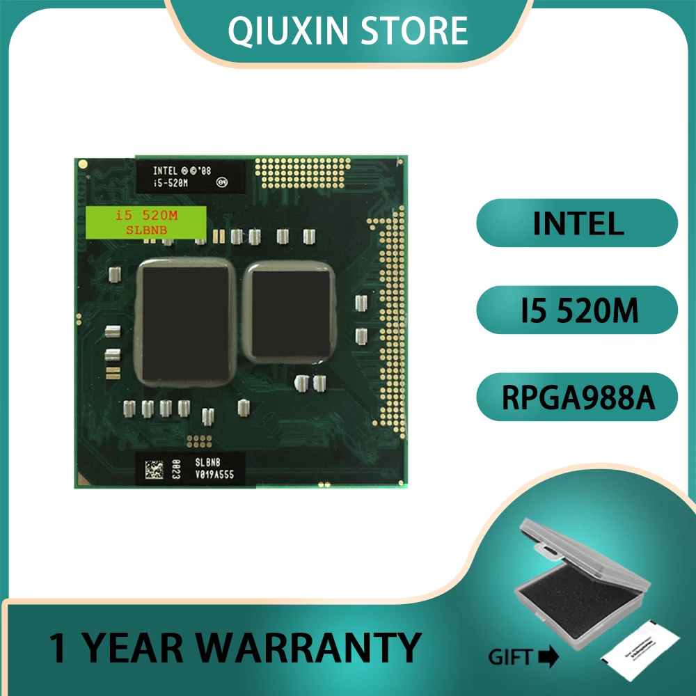 

Original Intel core Processor I5 520M i5 520M 3M Cache 2.4 GHz Laptop Notebook Cpu Processor I5-520M