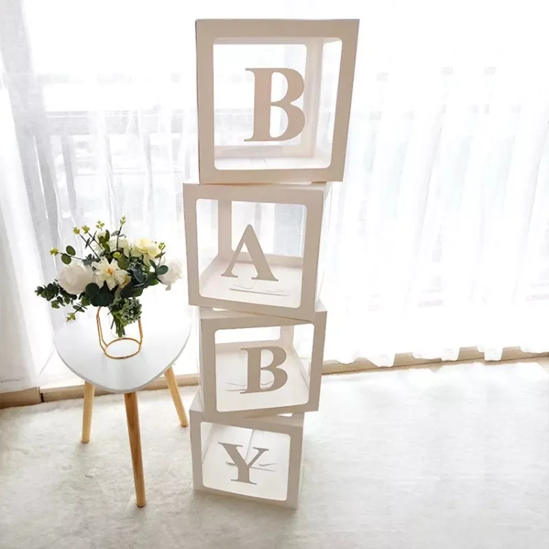 

Transparent Alphabet Balloon Box Wedding Baby Shower Boy Girl Decoration Birthday Party Kids Baby Shower 1st Birthday Decor