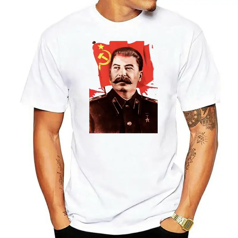 

2022 модная Горячая Распродажа, 100% хлопок, футболка с принтом Иосифа Сталина, Коммунистическая пропагандистская футболка