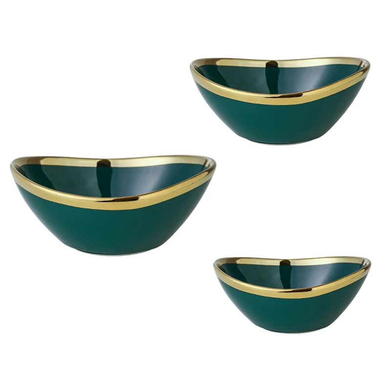 

Nordic Light Luxury Ceramic Creative Salad Bowl Home Fruit Plate Snack Plate Dried Fruit Fruit Ingot Bowl