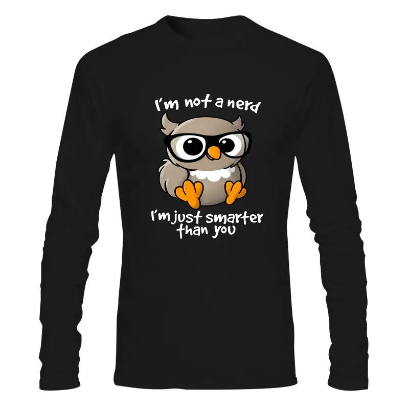 

Man Clothing New Tshirt Men Nerd Owl Summer Fashion Street Sleeve T-Shirt