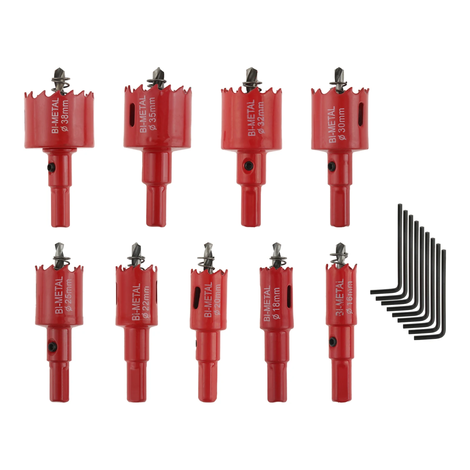 9 Pcs M42 16-38mm HSS Steel Drilling Hole Saw Drill Bit Cutter Bi-Metal for Aluminum Iron Stainless Steel Wood Cutter Drill Bits