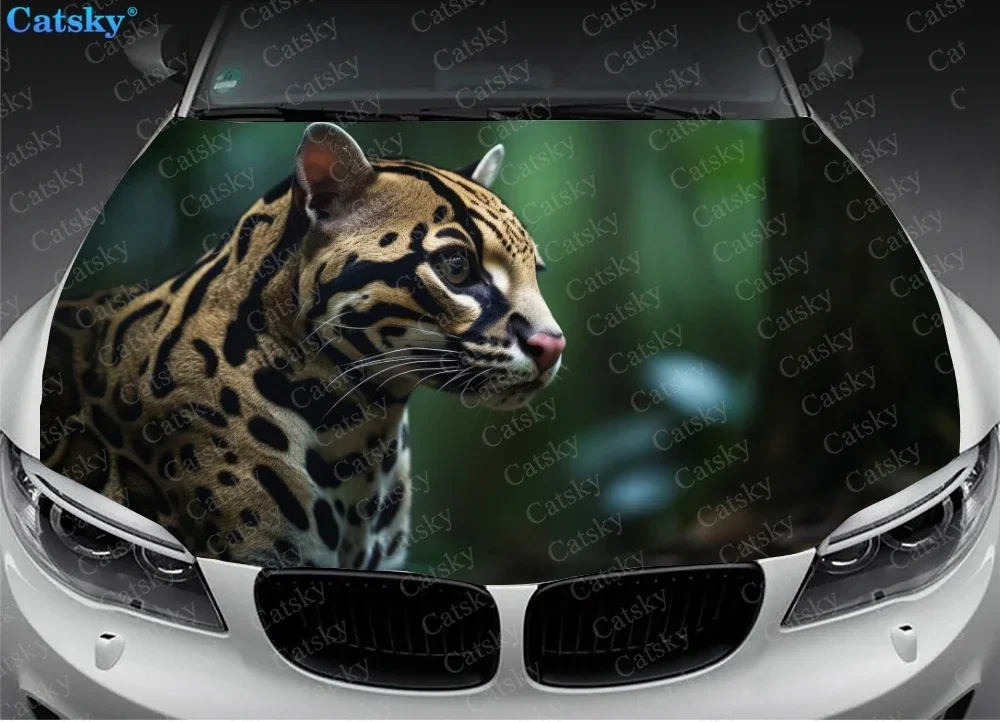Леопардовые Виниловые стикеры на капот автомобиля с изображением животных в