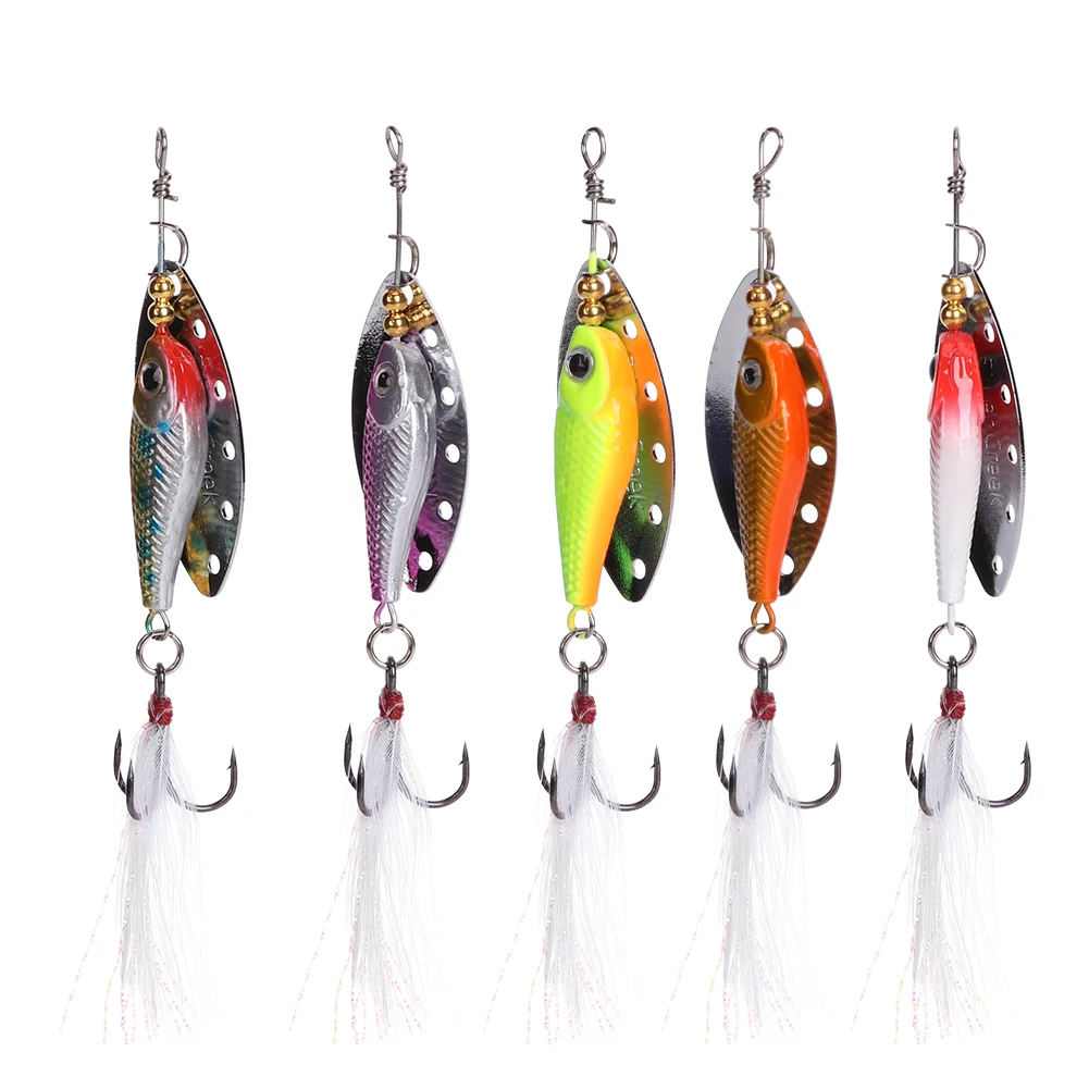 

5PCS Attractive Rotating Sequin Lure for Lifelike Fishing - Seawater Resistant Tackle Tool Set