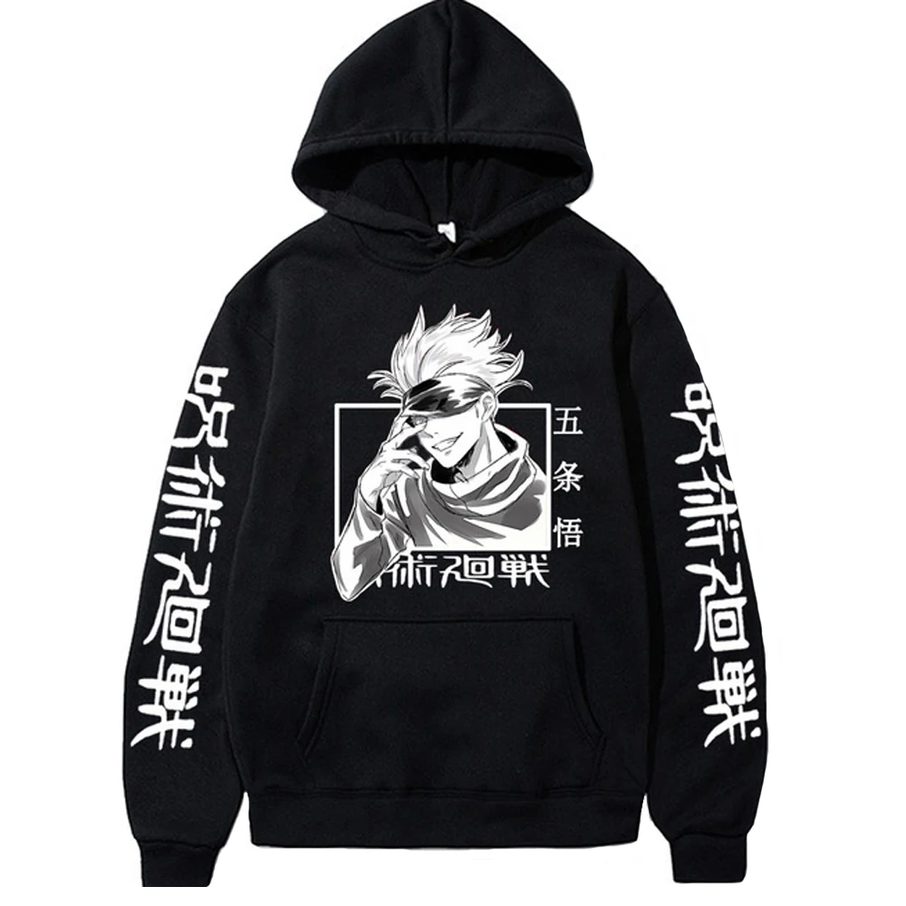 

Anime Jujutsu Kaisen Hoodies Gojo Satoru Sweatshirts Hip Hop Streetwear Hooded Pulllover Harajuku Casual Long Sleeve Tops