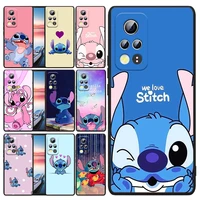 lilo stitch anime cute for huawei honor x30 x20 x8 x7 60 50 se pro 10x 10i 10 lite 9a 9c ru 9x 8x 8a black soft phone case