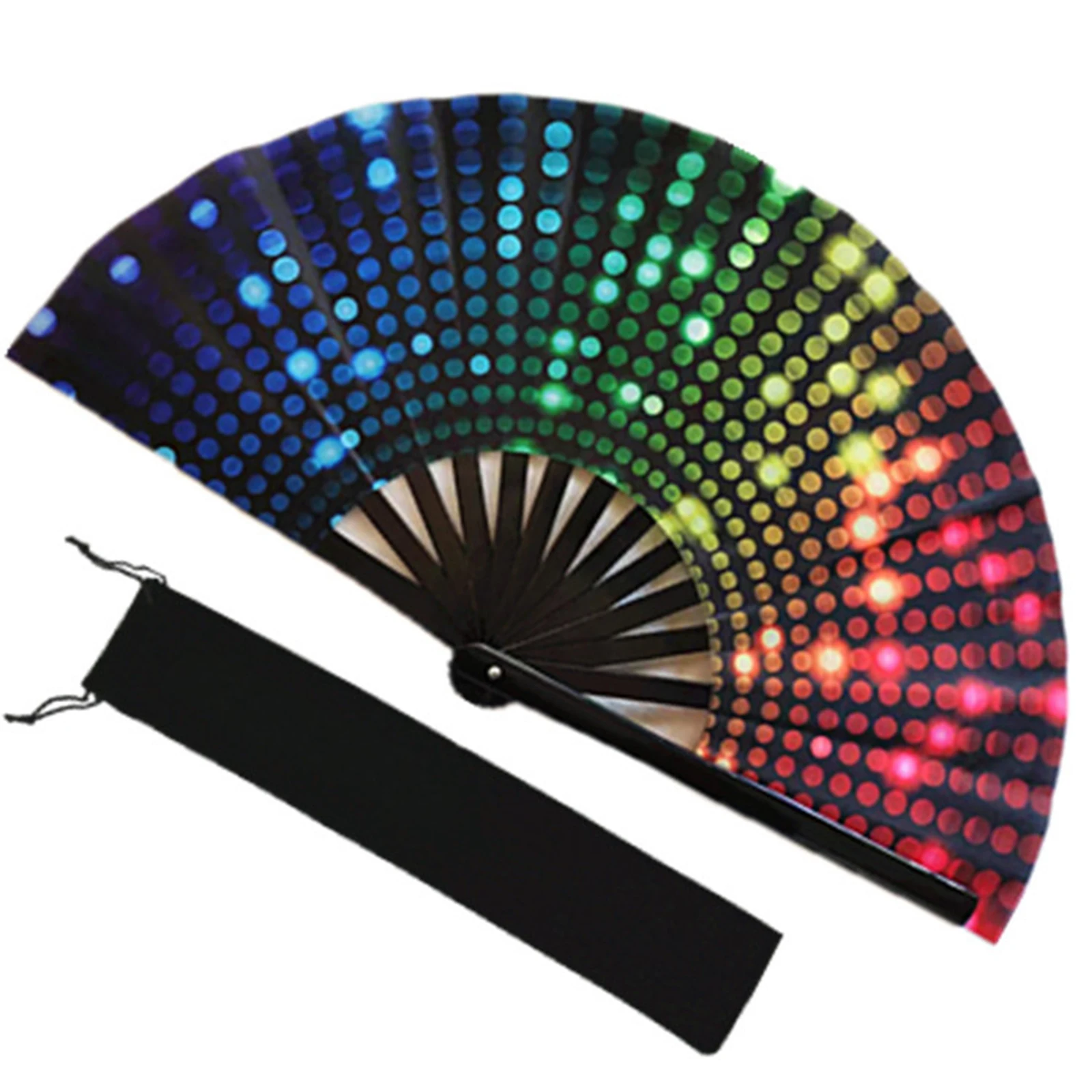 

Portable Gradient Color Folding Hand Fan UV Fluorescent Folding Fan Stage Light Music Festival Carnival Decorative Gifts