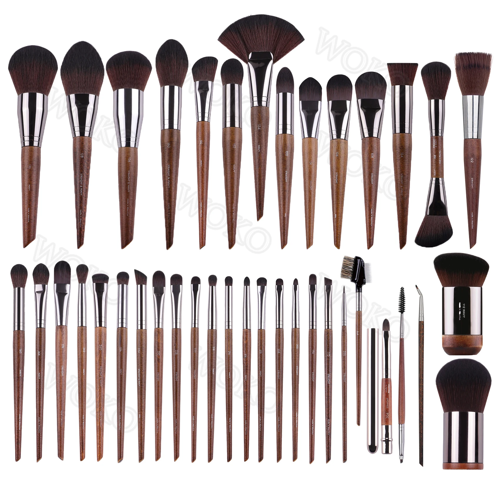 

MUF series Makeup Brushes Set Loose Powder Blush Contour Foundation Bronzer Kabuki Eyeshadow Crease Smudge Liner Brow Brush Tool