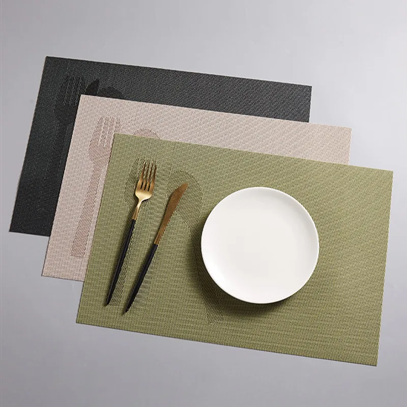 

PVC Placemat For Table Fork Knife Spoon Cup Mat Bowl Pad Coaster Dinnerware 45*30cm Teslin Placemat Place Mats For Dining Table