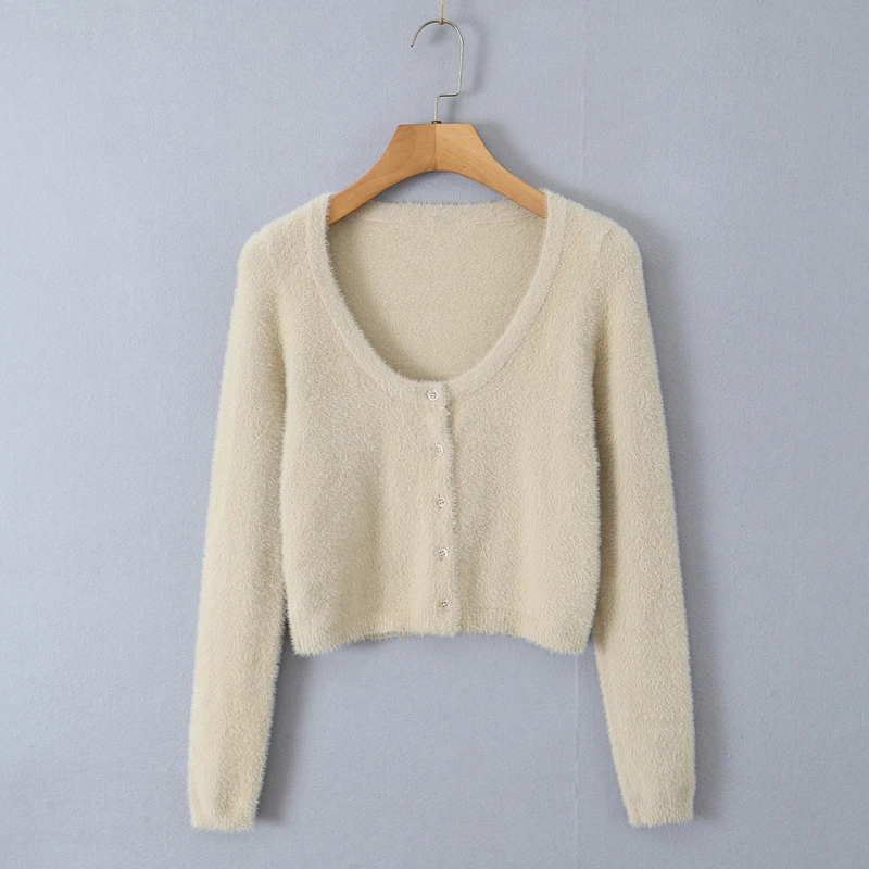 Maxdutti модный блоггер мохеровый вязаный кардиган и платье без бретелек