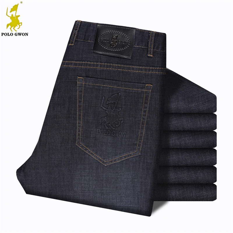 Men New in Casual Fashion Long Jeans Business Elegant Denim Trousers Stretch Elastic Pants Pony Vintage Designer Brand Clothes