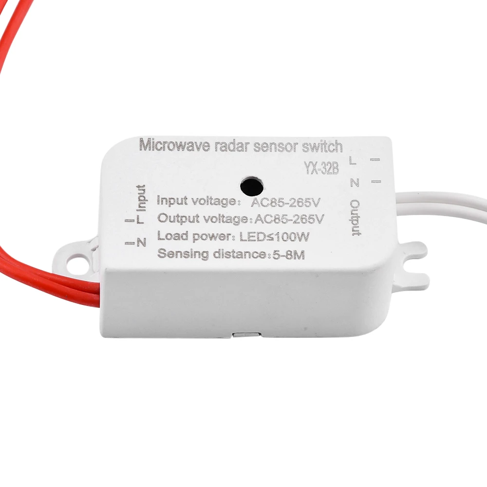

AC 85-265 В 100 Вт автоматический инфракрасный датчик переключатель PIR микроволновый радар модуль датчика движения тела регулируемый для диапазона времени