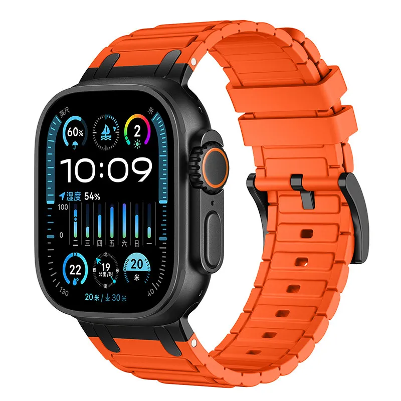 Фото Ремешки для Apple Watch 49 мм, 46 мм, 45 мм, 44 мм, 42/41/40 мм, металлические и силиконовые браслеты, ремешки для iWatch Series Ultra 2, 3/11/9/8/7/6/SE. №2
