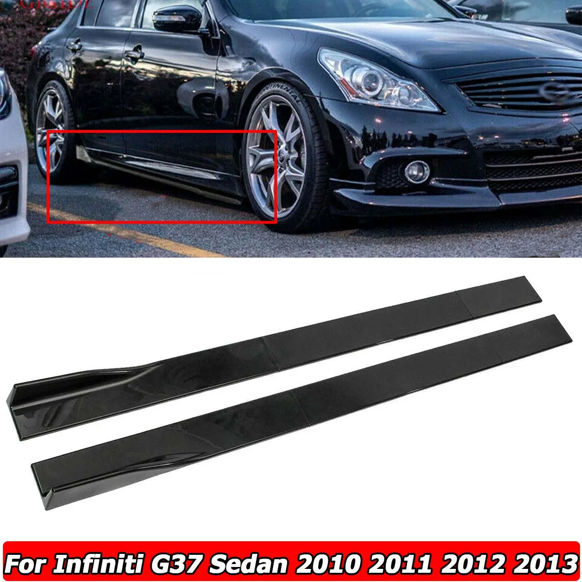

Универсальная боковая юбка 2,2 м для Infiniti G25 G35 G37 2007-2013, комплект удлинителей, передник, протектор крыльев, автомобильные аксессуары