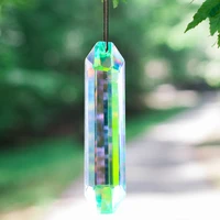 120mm ab colored pillar chandelier crystal prism sun catcher chandelier parts pendant diy rainbow maker for home garden decor
