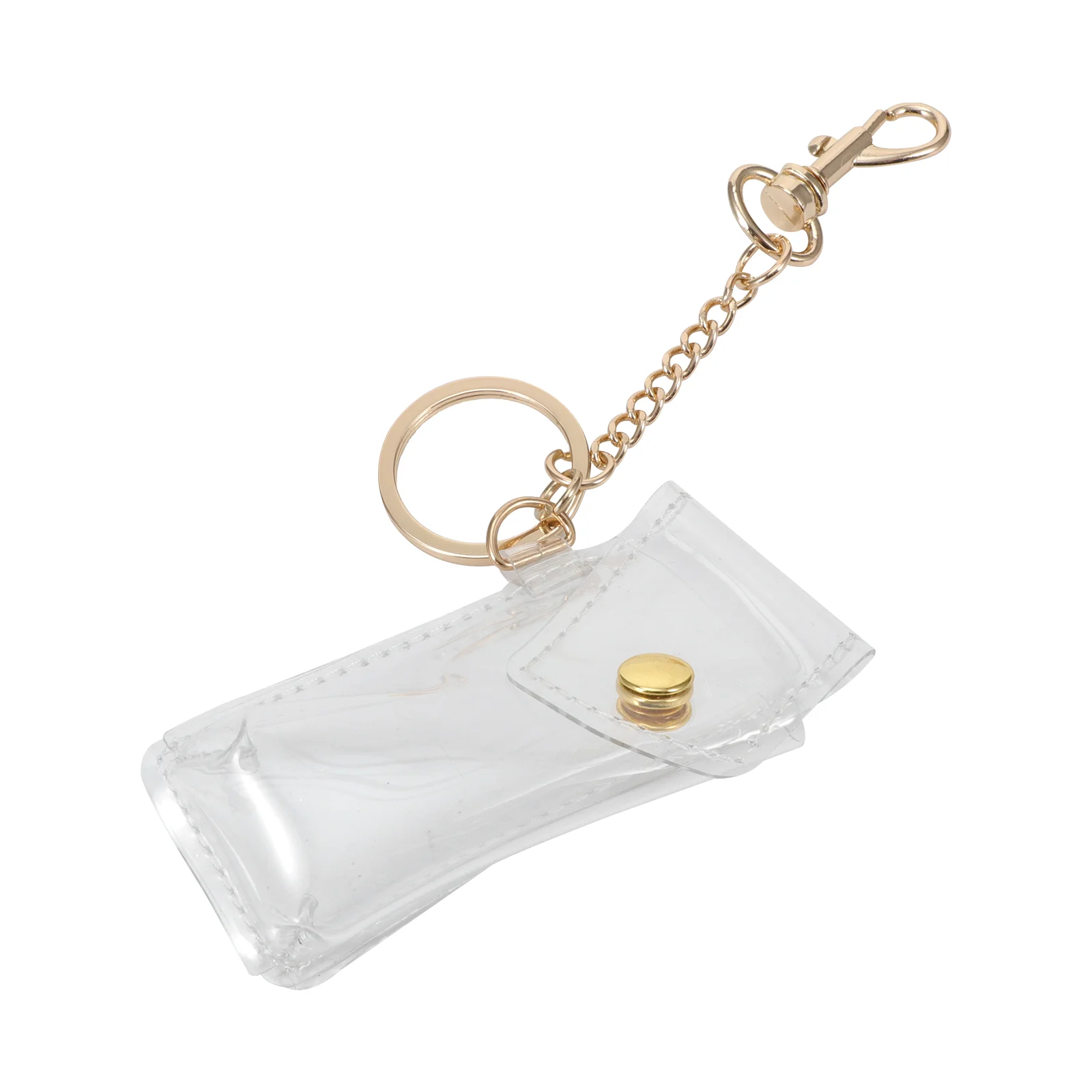 

Holder Keychain Chapstick Lipstick Keyring Coverkey Hanging Pvc Chopstick Case Portable Balm Ring Lip Fashion Simple Handbag