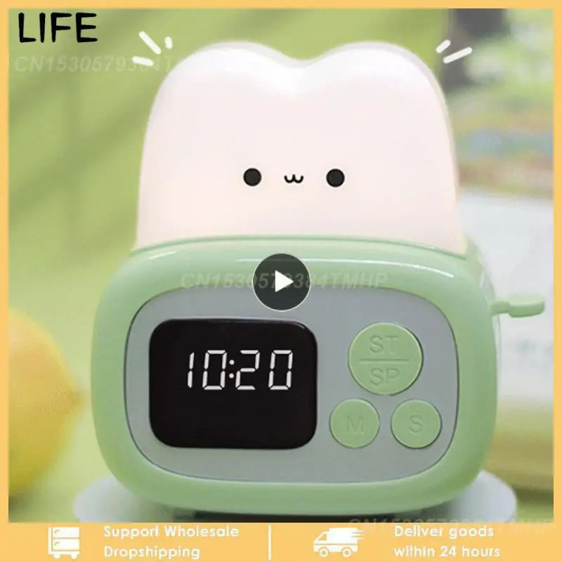12*10.5*9cm Alarm Clock Cute Night Light Childrens Alarm Clock Bell Night Light Alarm Clock Chargeable