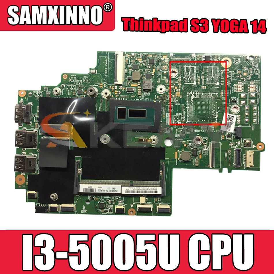 

Материнская плата Akemy для ноутбука Lenovo Thinkpad S3 YOGA 14 13323-2 448.01110.0021, Процессор I3 5005U DDR3 100%, протестированная работа