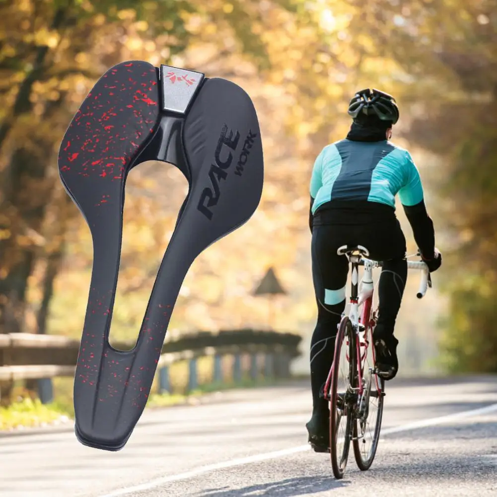 

Hard Protective RACEWORK Shock Absorption Bike Saddle Slim Shape Bike Seats Cushion Soft for Folding Bike
