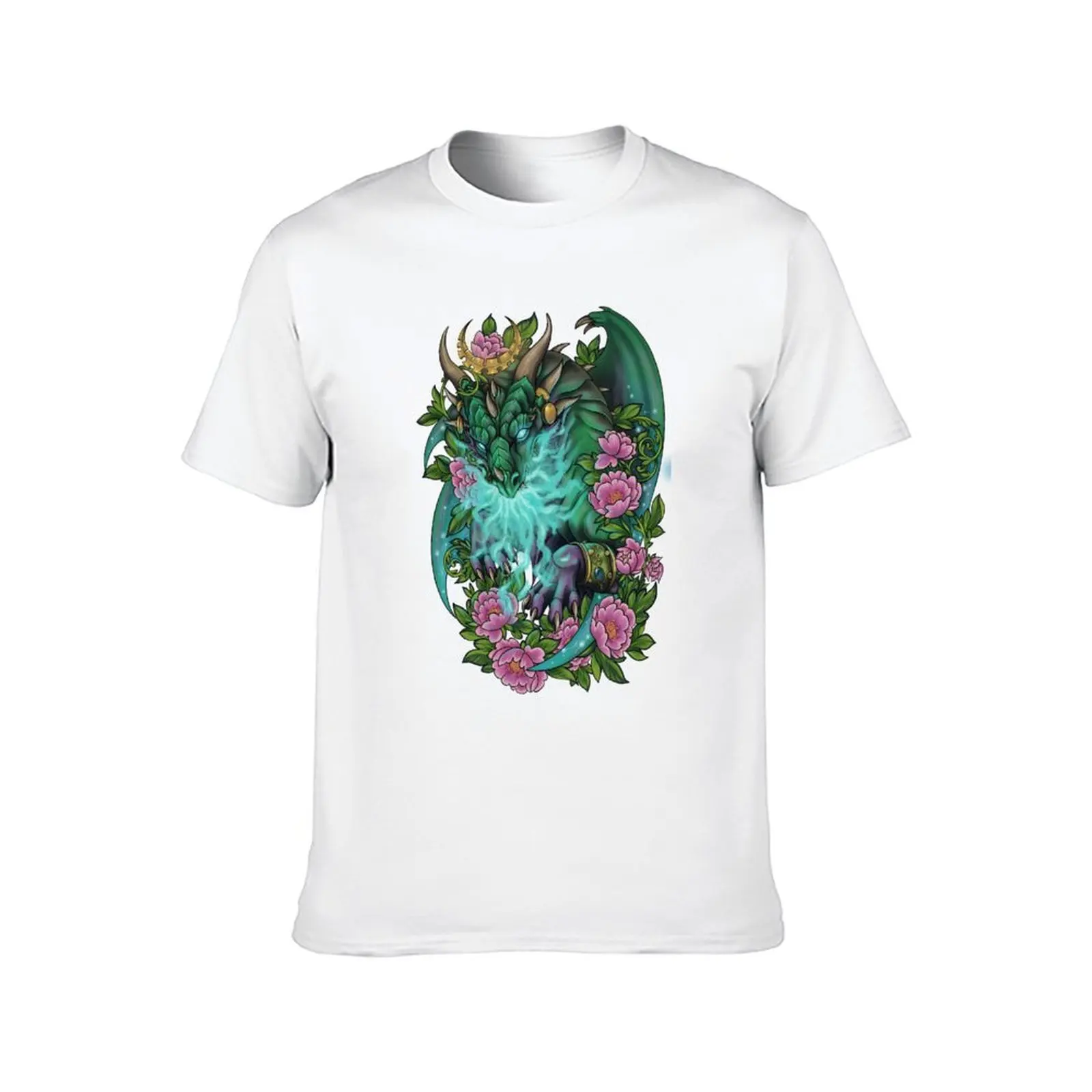 Фото Футболка Ysera the Dreamer Green Dragon Aspect, мужская футболка с графическим рисунком, забавные футболки, футболки в стиле темного юмора, футболки в стиле аниме, футболка оверсайз №2