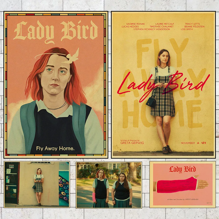 Женский винтажный постер из крафт-бумаги с птицами Постер популярного фильма