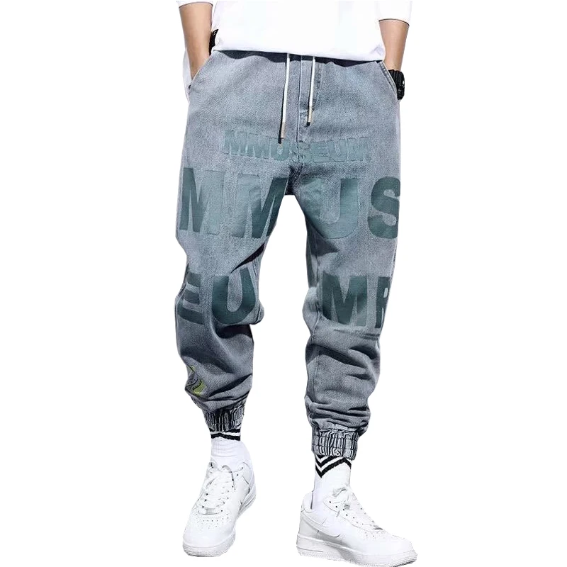 

Men's New Blue Jeans 2022 Fashion Hip Hop Pants Streetwear Man Joggers Cargo Jeans Harajuku Casual Harem Denim Baggy Trousers