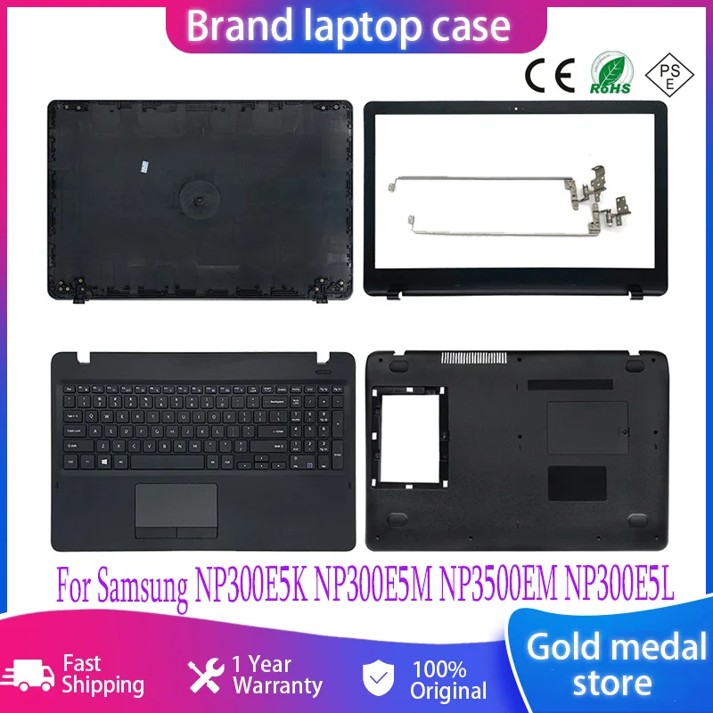 

Original NEW LCD Back Cover/Front Bezel/Hinges For Samsung NP300E5K NP300E5M NP3500EM NP300E5L Laptop Top Back Cover Black