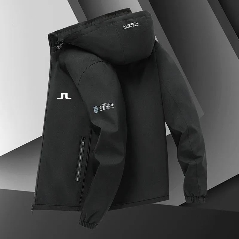 Men's windproof jacket Golf hooded windproof casual jacket Men's clothing windproof autumn and spring jacket Men's