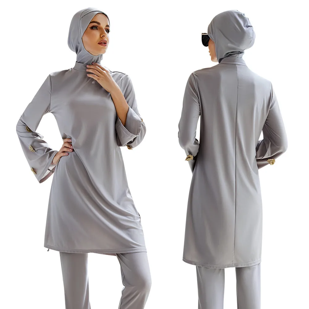 

3 Piece Modest Swimwear Burkini Muslim Women Muslim Full Cover Islamic Hijab Swimsuit Bathing Suit Arabic Surfing Swim Costumes