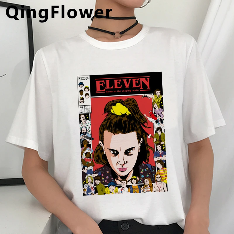 

Stranger Things Upside Down Eleven t-shirt tshirt women 2020 white t shirt streetwear aesthetic harajuku clothes streetwear