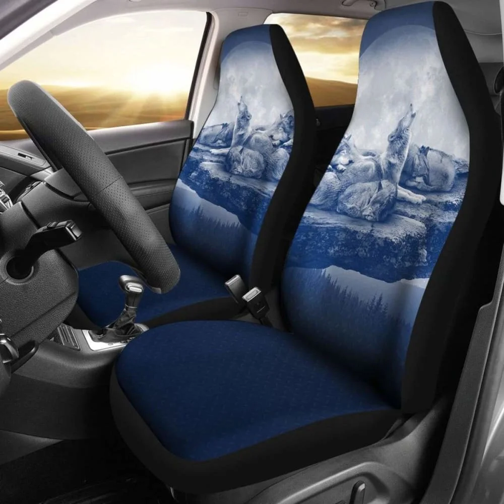 

Wolf Car Seat Covers Family Blue 200904,Pack of Front Seat Cover