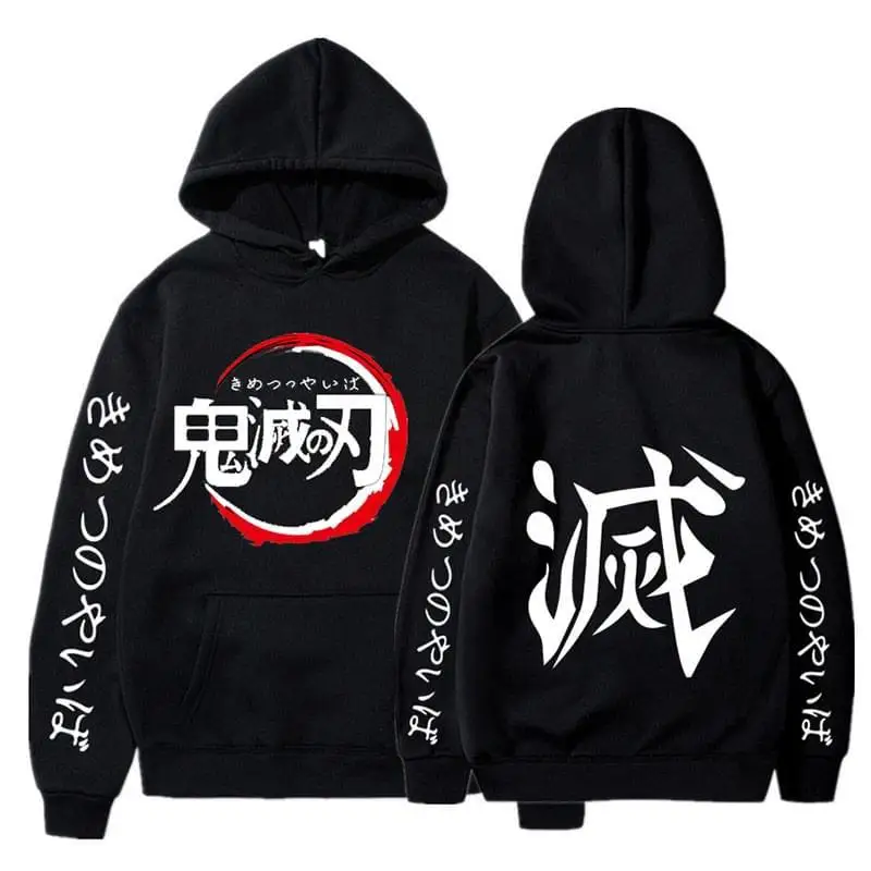 

Women Demon Tops Yaiba Sweatshirts Hip Pullover Streetwear Harajuku Japanese Slayer Kimetsu Hoodies Hoody Anime Men Hop No Slaye