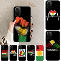 kurdistan flag phone case for xiaomi redmi poco f1 f2 f3 x3 pro m3 9c 10t lite nfc black cover silicone back prett mi 10 ultra c