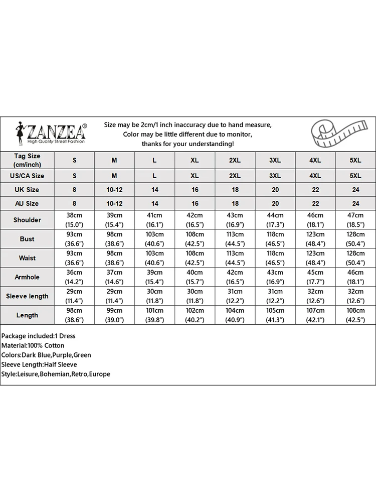 Платье ZANZEA женское с круглым вырезом однотонное хлопковое винтажное сарафан