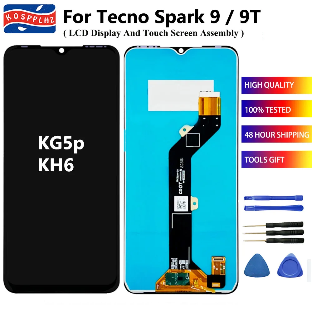 

6.6 Inch For Tecno Spark 9 / 9T LCD Display + Touch Screen Digitizer Assembly Replacement For KG5p / KH6 LCD Screen + Glue