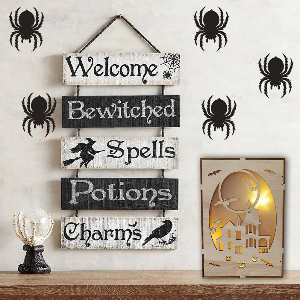 

10pcs Adhesive Felt Circles Spider Wall Sticker Decoration Decals Party Sticker