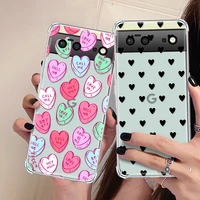 lovely heart shockproof case for google pixel 6 pro soft tpu silicone coque for pixel6 pixel 6pro pixel6pro lens protection case