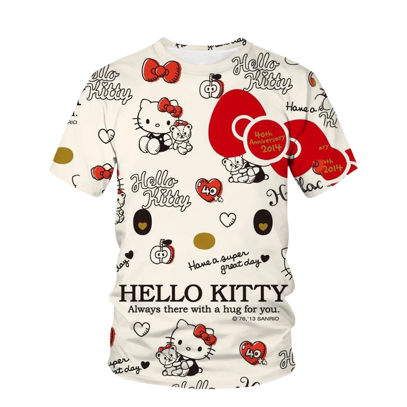 

Женская футболка с рисунком Hello Kitty, белая короткая летняя футболка с рисунком Hello Kitty, 2021