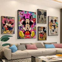 disney mickey mouse graffiti wall art movie posters kraft paper sticker diy room bar cafe posters wall stickers