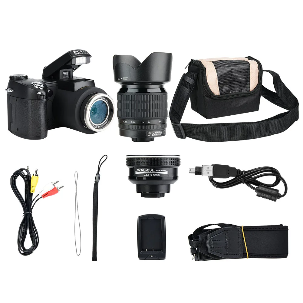 

FHD 33MP 1080P Digital Camera Portable Camcorder with Wide Angle Lens 24X Zoom Telephoto Lens 1080p