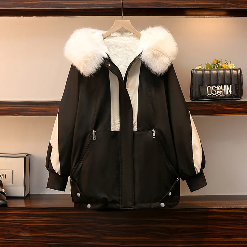 EHQAXIN Women's Winter New Fashion Plush Cotton Coat Overcomes Thickened Short Jacket Keep Warm Tops M-3XL