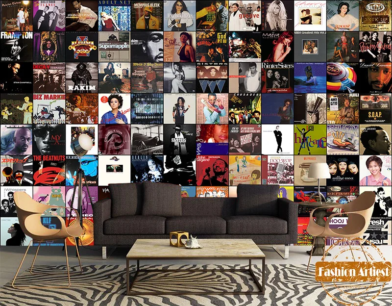 

Винтажные Настенные обои на заказ с европейскими звездами, классические Cd-проигрыватели, песни, рок-н-ролл, диван для спальни, гостиной, бара...