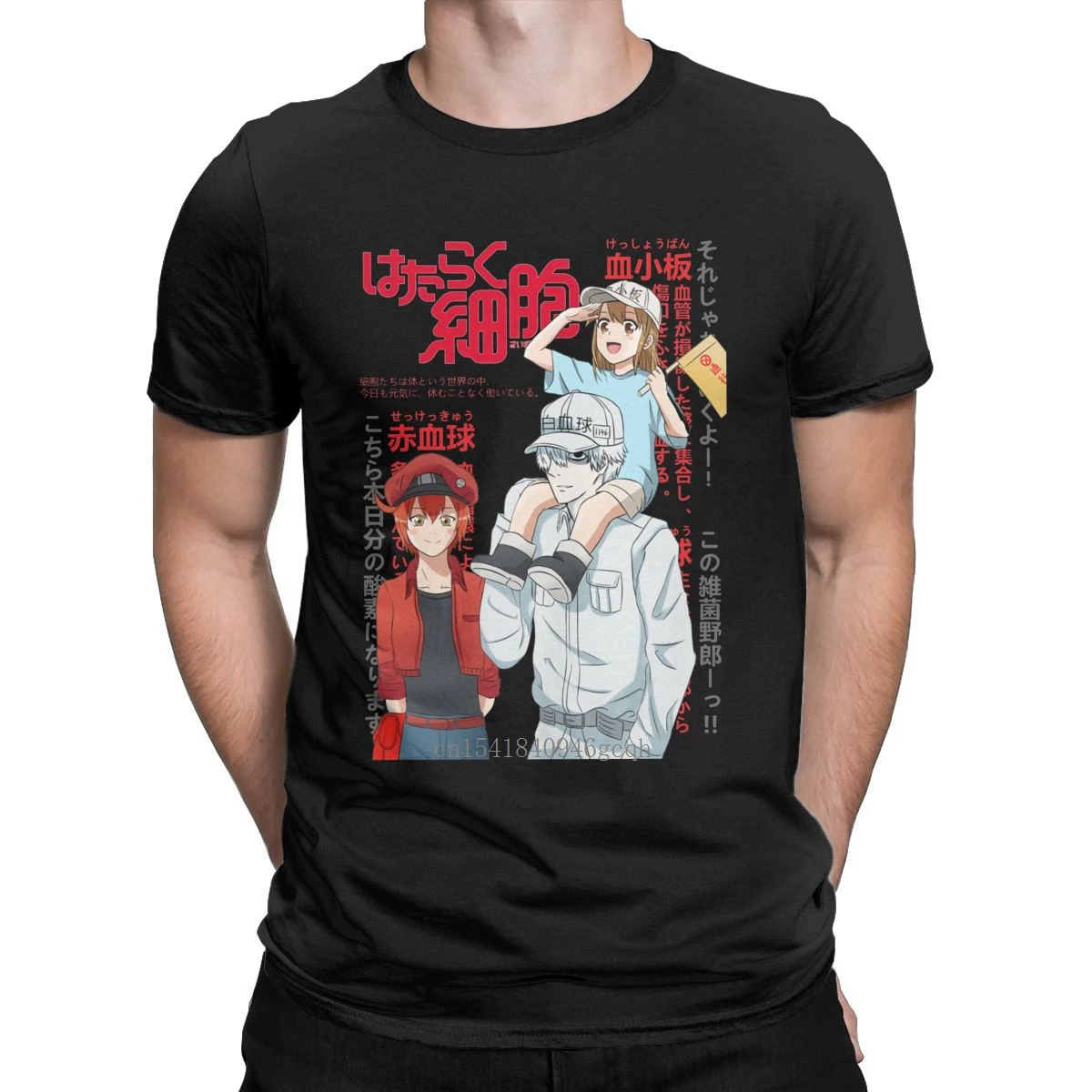 

Cells At Work Men T Shirt Japan Anime Funny Tee Shirt Short Sleeve Crew Neck T-Shirt Cotton New Arrival Tops